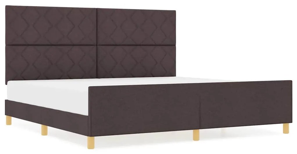 Cama vidaXL em Castanho Escuro, 200x200 cm, Tecido