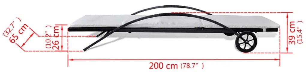 Espreguiçadeiras com mesa vime PE preto