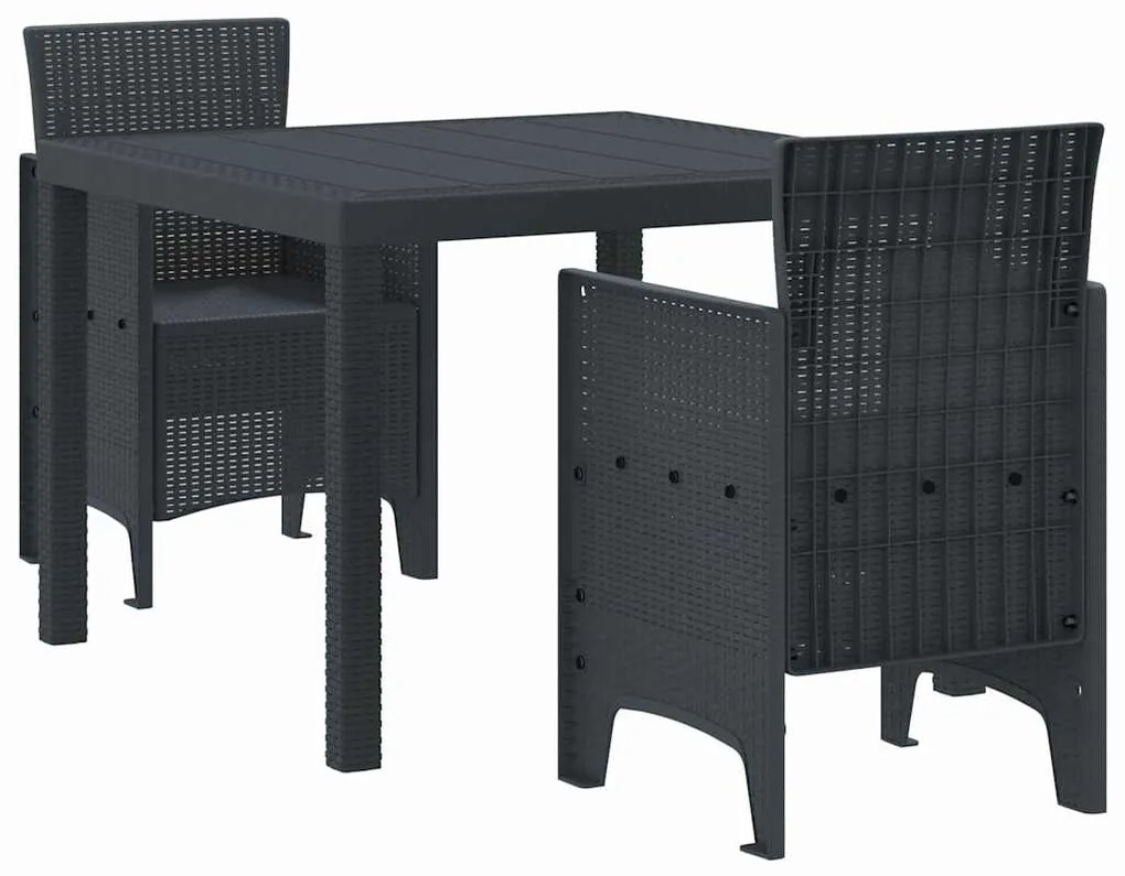 Conjunto de Jantar ao Ar Livre 3 pcs Antracite