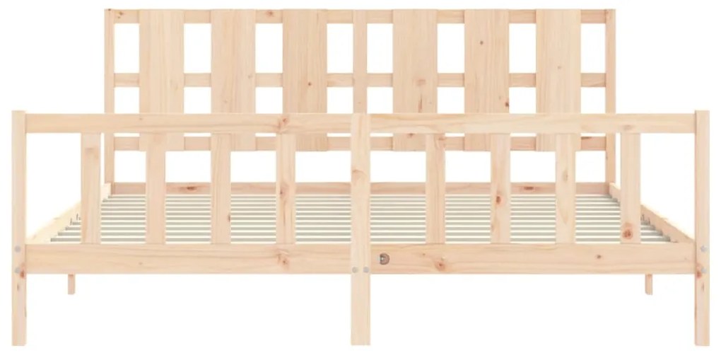 Estrutura de cama com cabeceira 180x200 cm madeira maciça