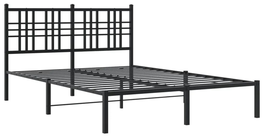 Estrutura de cama com cabeceira 120x200 cm metal preto