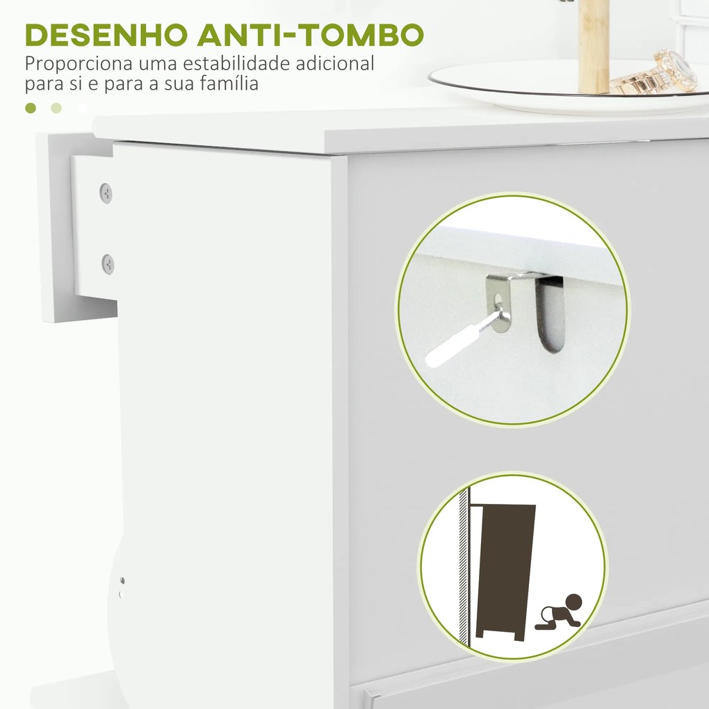 HOMCOM Sapateira Branca Móvel Sapateira Estreita com 2 Portas e 1 Gaveta para 8 Pares de Sapatos para Entrada Corredor 60x23,5x98,5 cm Branco