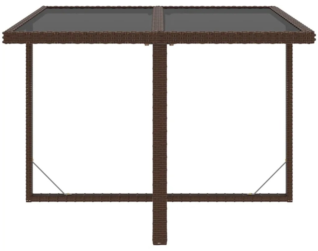 9 pcs conjunto jantar p/ jardim c/ almofadões vime PE castanho