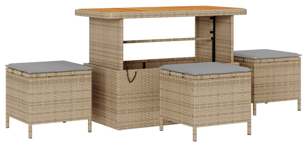 Conjunto de Sofá de Jardim vidaXL com 13 Peças e Almofadas Bege Polira