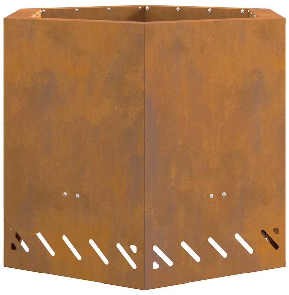 Fogueira Sem Fumaça Hexagonal 58x58x51 cm Aço Envelhecido