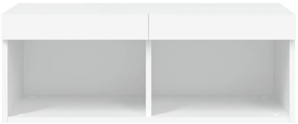 Móvel de TV com luzes LED 80x30x30 cm branco