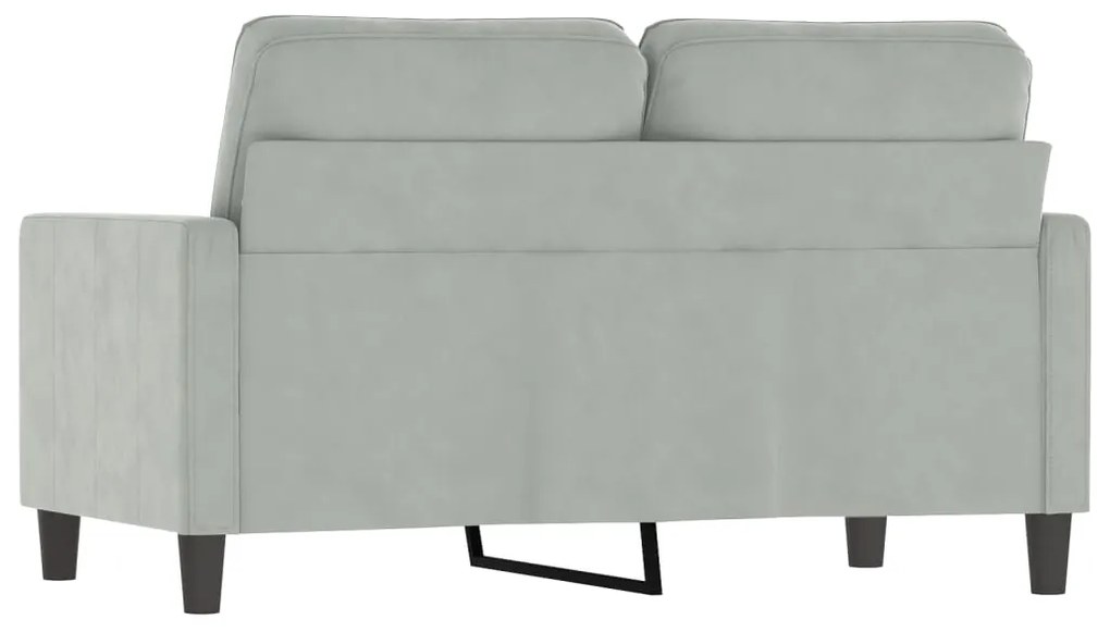 Sofá de 2 lugares 120 cm veludo cinzento-claro