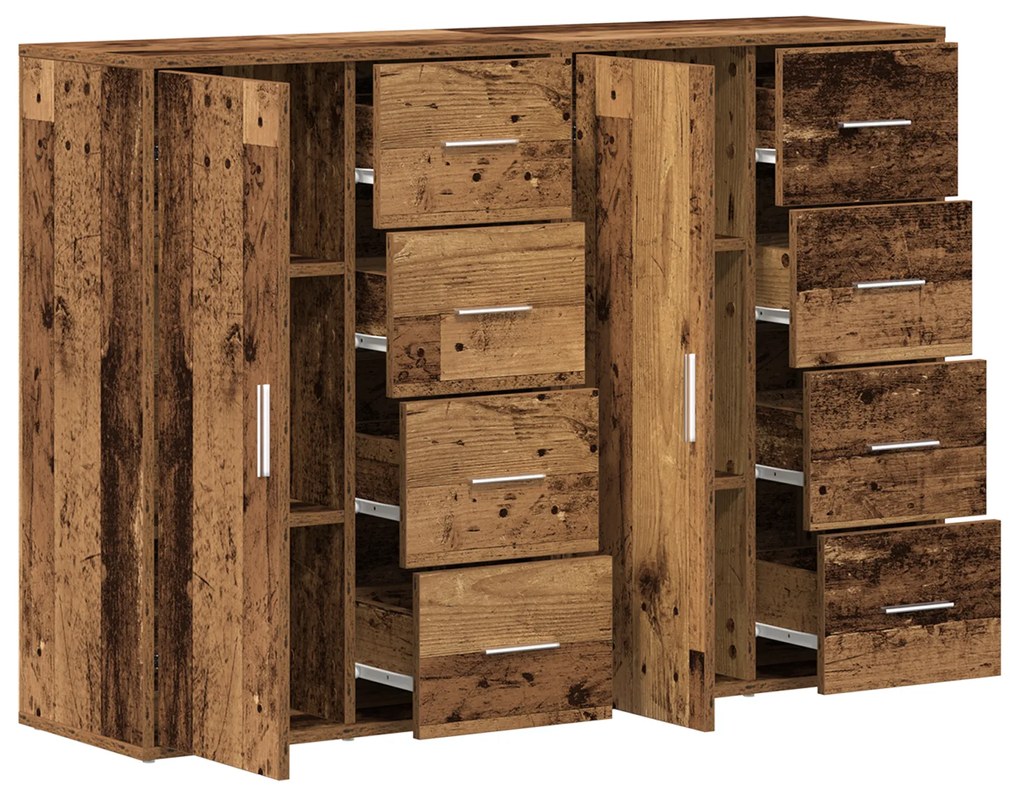 Buffets 2 pcs Madeira Velha 60x31x84 cm Madeira Engenharia