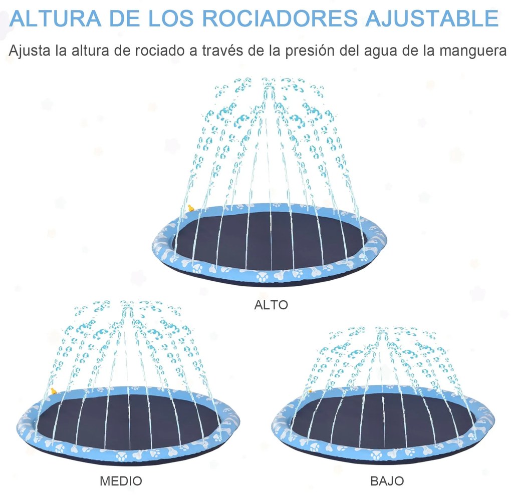 Tapete Aquático para Cães – Splash Pad com Pulverizador Ø150 cm, PVC R