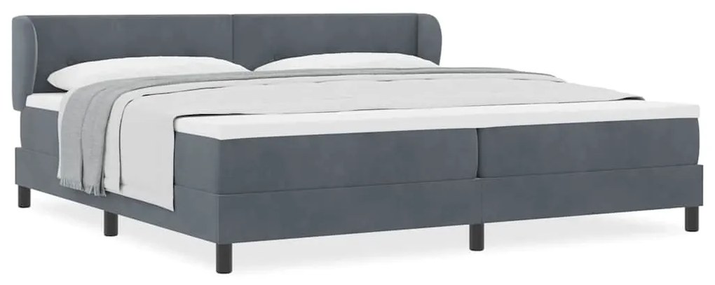 Cama Box com Colchão vidaXL Cinza Escuro 200x200 cm em Veludo