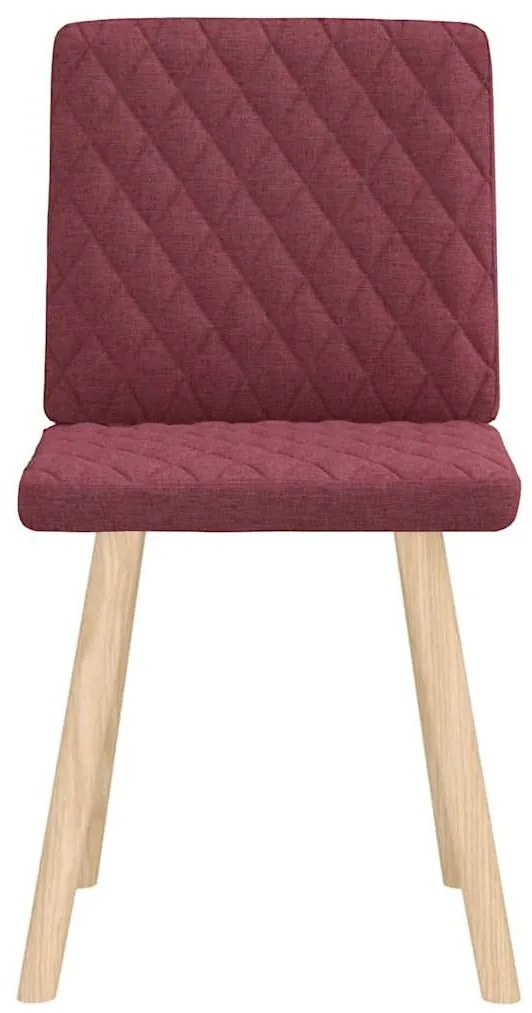 Cadeiras de jantar 2 pcs tecido vermelho tinto