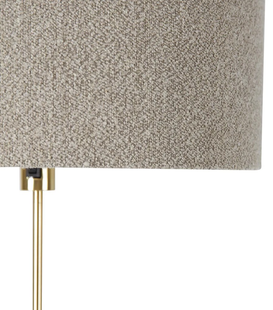 Candeeiro de pé ajustável dourado com abajur taupe 50 cm - Parte Design