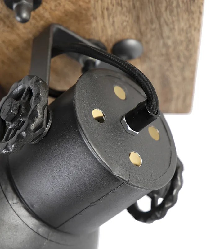 Projetores industriais cinzento escuro com madeira de manga 18 cm - Mangoes