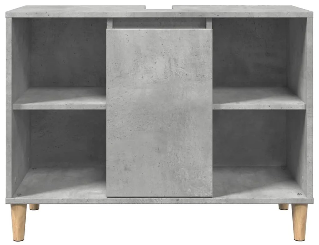 Móvel casa de banho 80x33x60 cm derivados madeira cinza cimento