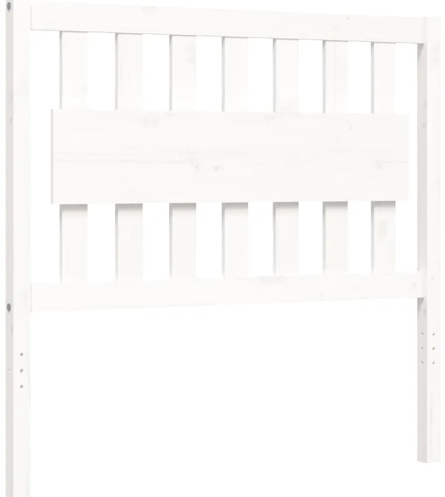Cama sem colchão 100x200 cm madeira de pinho maciça branco