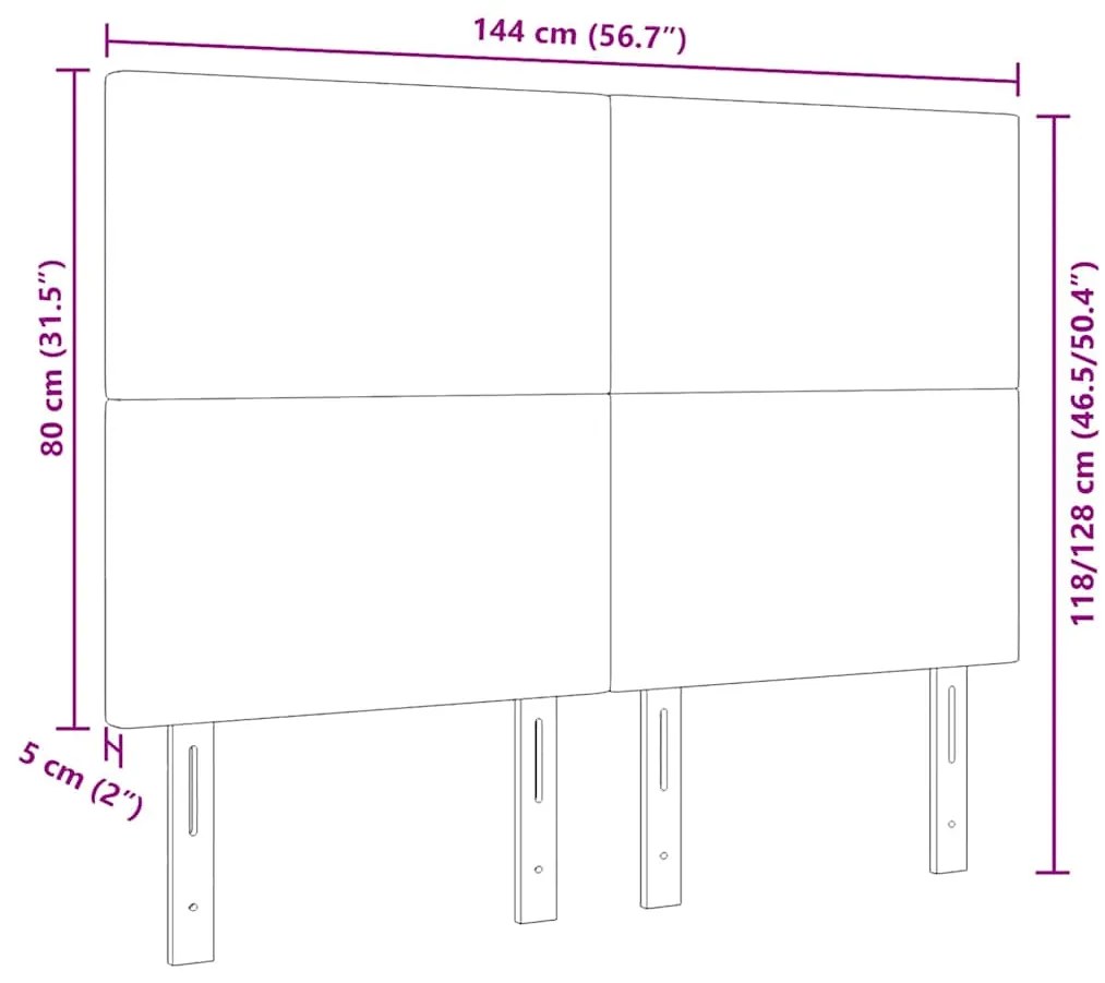 Luz de Cabeceira LED Verde Cinza 72 cm em Tecido de Corduroy