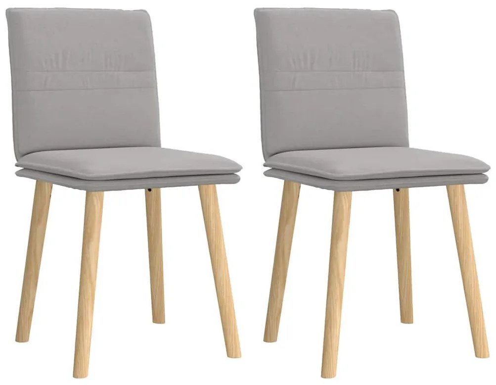 Cadeiras de jantar 2 pcs tecido cinza nuvem