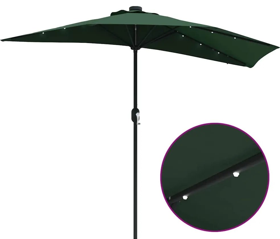 Guarda-sol de Jardim Verde 294 x 150 x 223 cm tecido