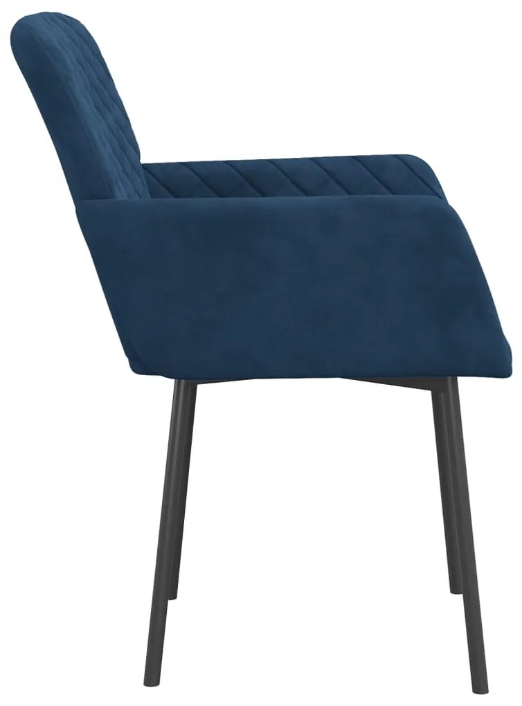 Cadeiras de jantar 2 pcs veludo azul