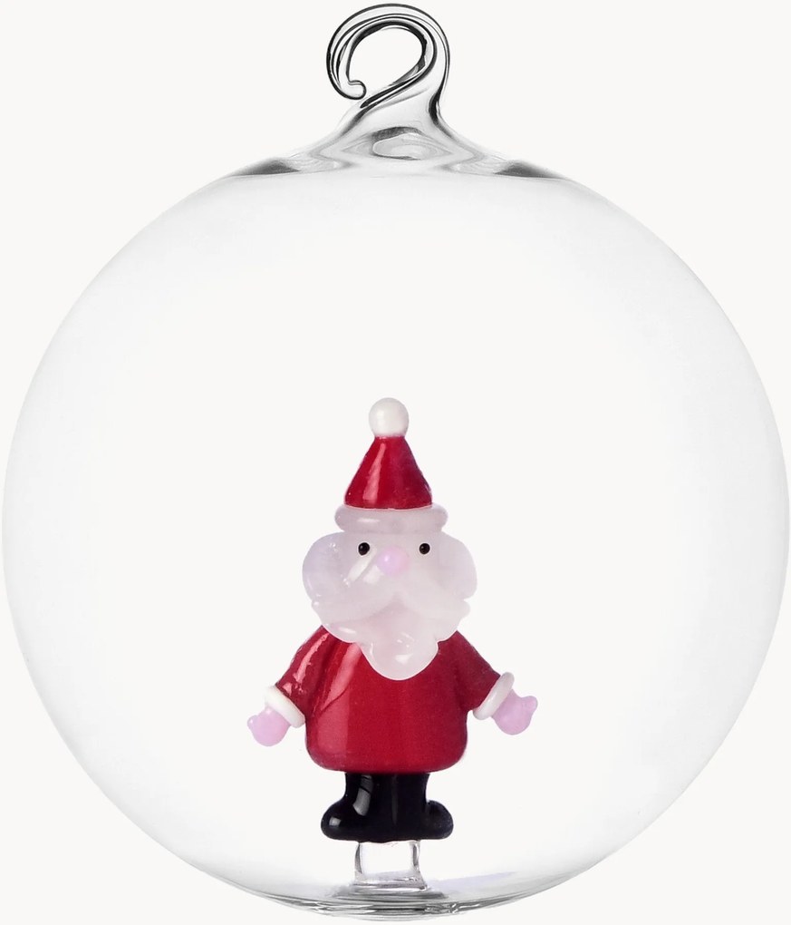 Ornamento de Natal artesanal em vidro com Pai Natal Christmas Tales