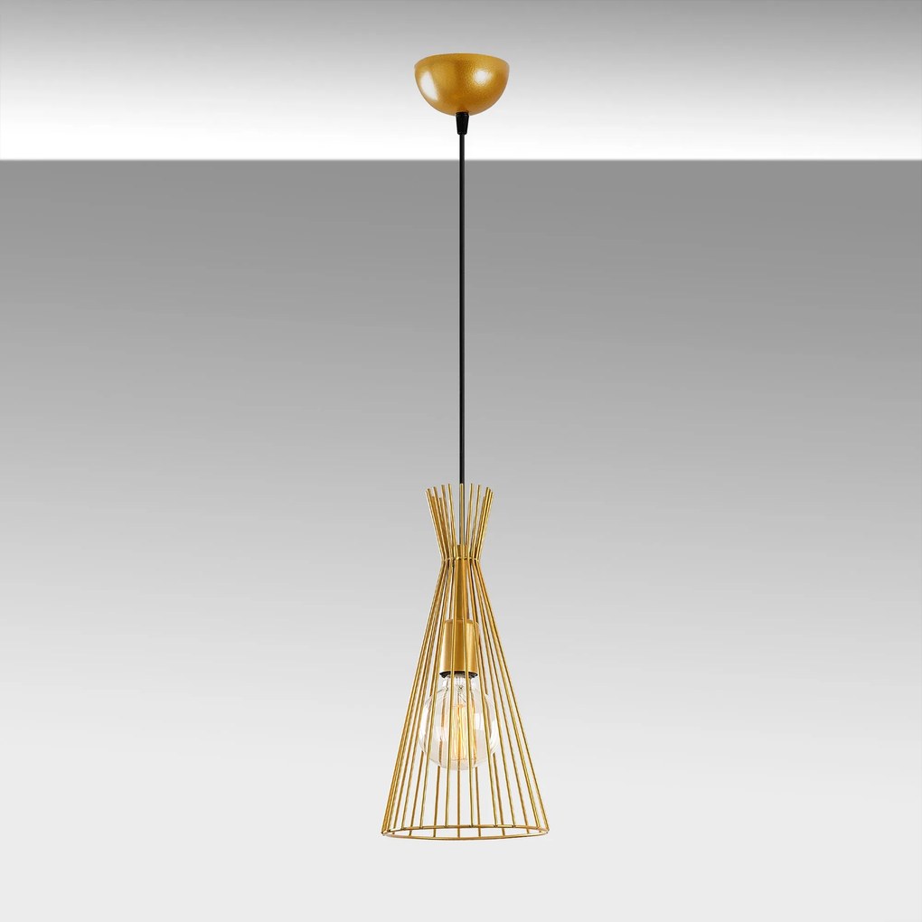 Candeeiro Chandelier Mezopotamya – Dourado – 20 cm x 136 cm