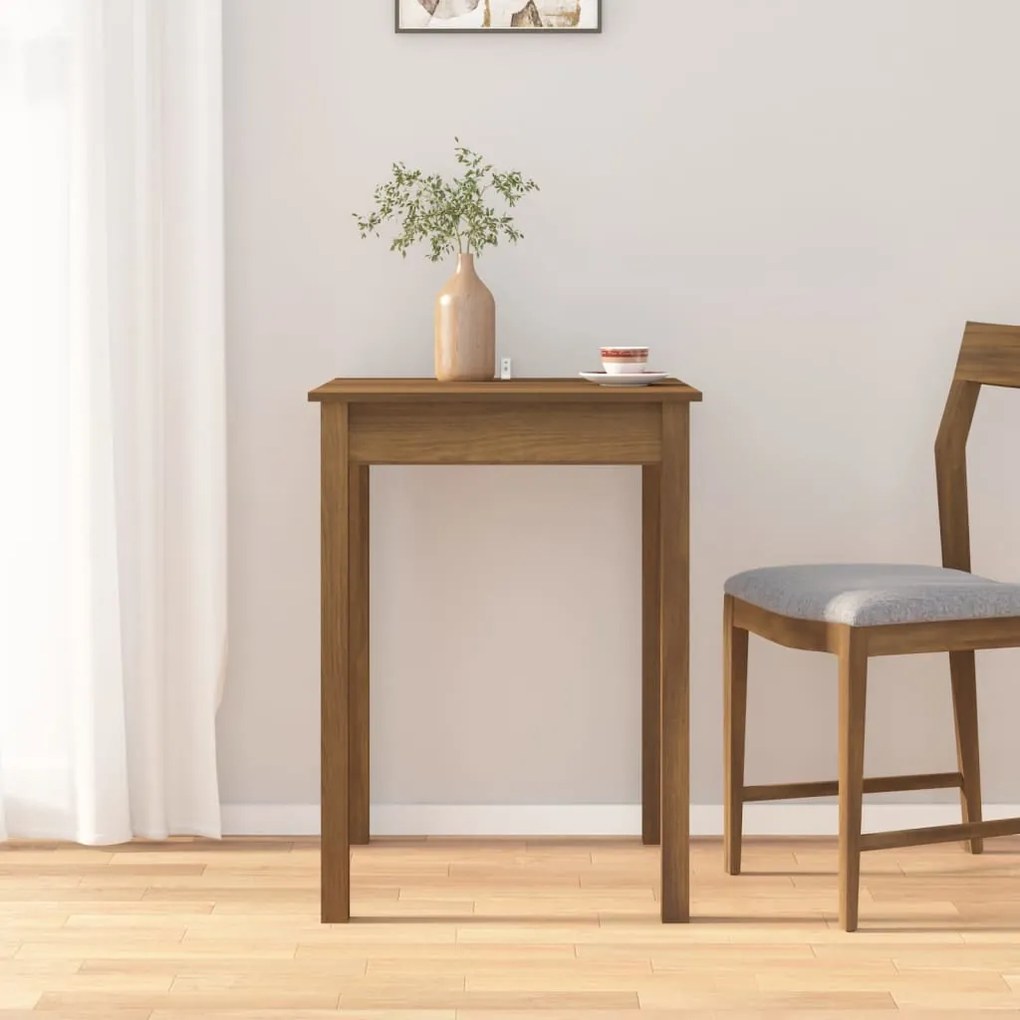 814257 vidaXL Mesa de jantar 55x55x75 cm madeira de pinho maciça castanho mel