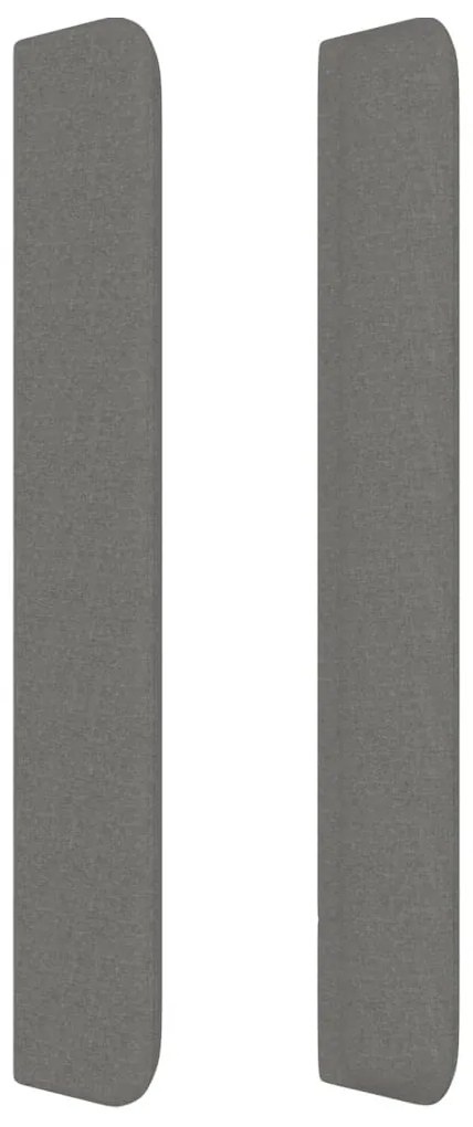 Cabeceira cama c/ abas tecido 83x16x118/128 cm cinzento-escuro