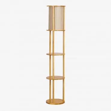 Candeeiro De Pé Em Bambu E Tecido Qepis Natural - Sklum