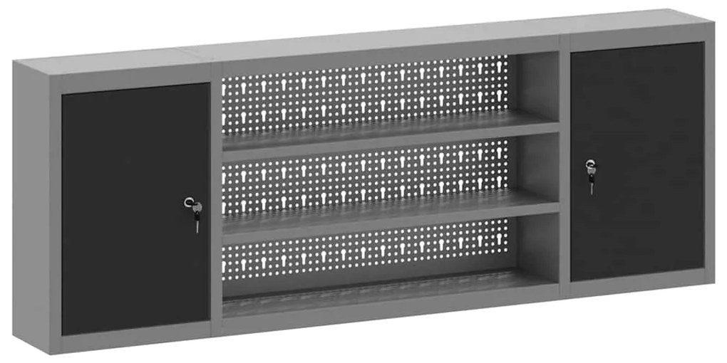 Armário para Ferramentas VidaXL Parede com Painel de Ferramentas Preto