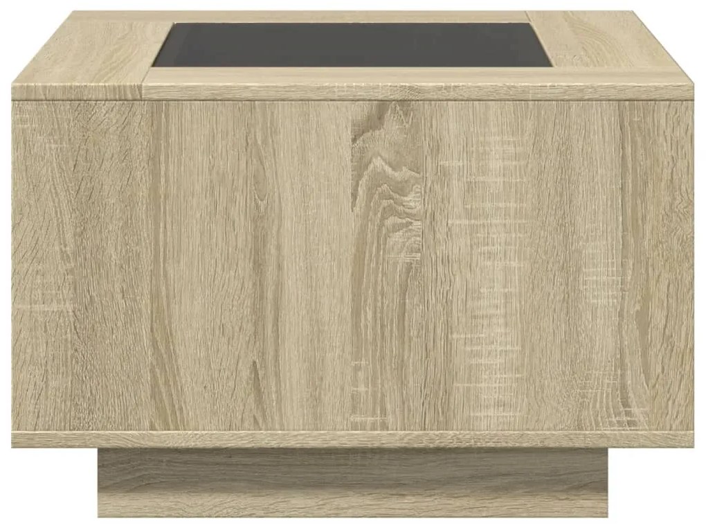 Mesa de centro c/ LEDs 60x60x40 cm derivados de madeira
