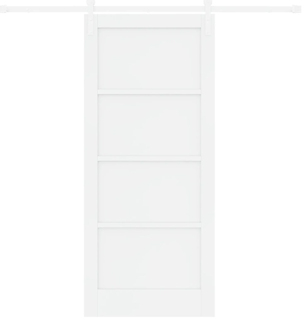 Porta Deslizante vidaXL com Conjunto de Hardware Branco 86x198.5 cm Ma