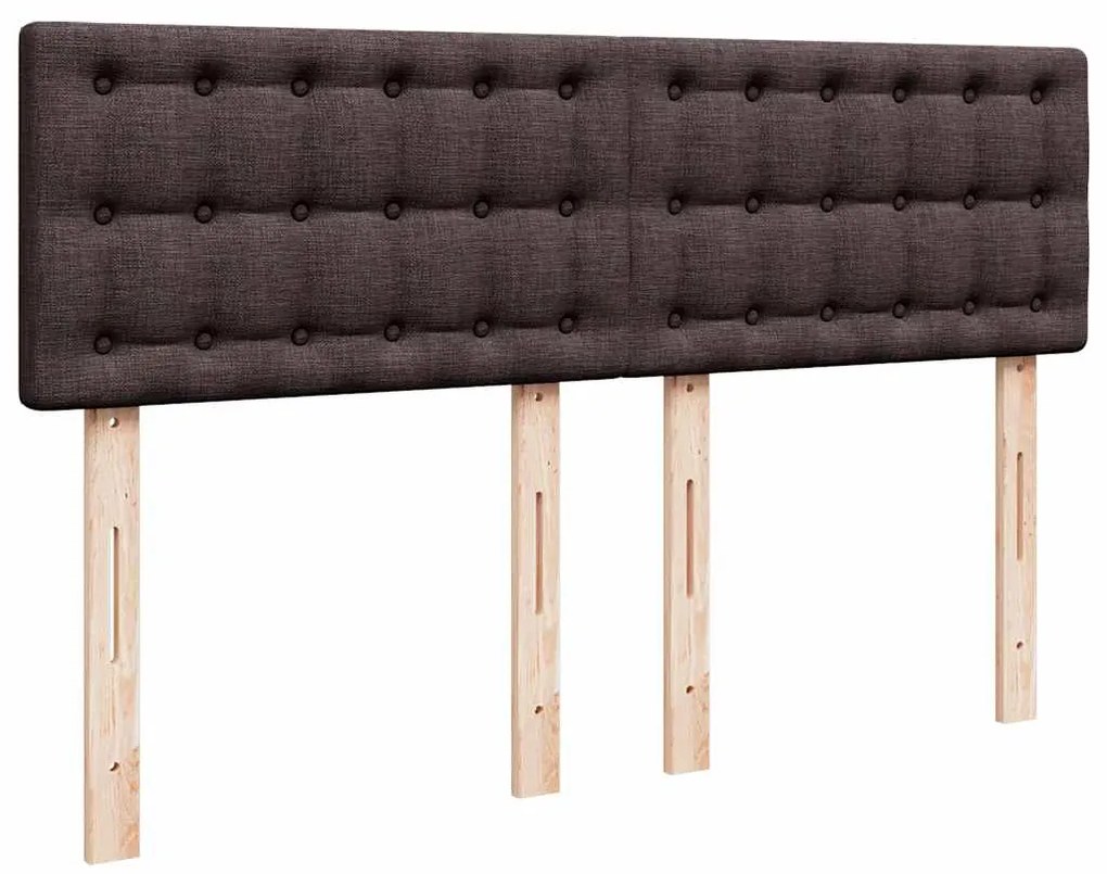 Cama com molas/colchão 160x200 cm tecido castanho-escuro