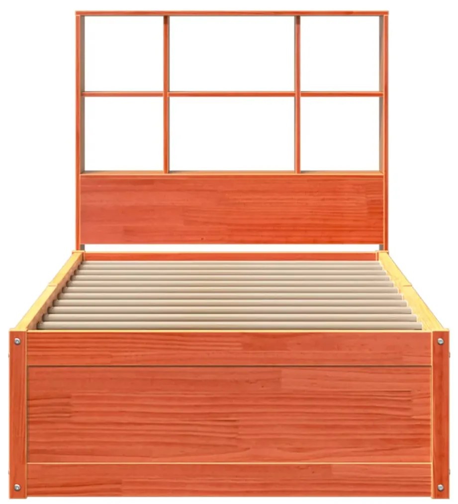 Cama sem colchão 90x200 cm pinho maciço castanho-mel