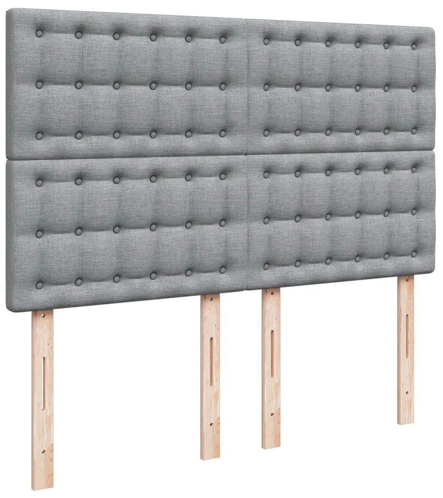 Cama com molas/colchão 140x200 cm tecido cinzento-claro