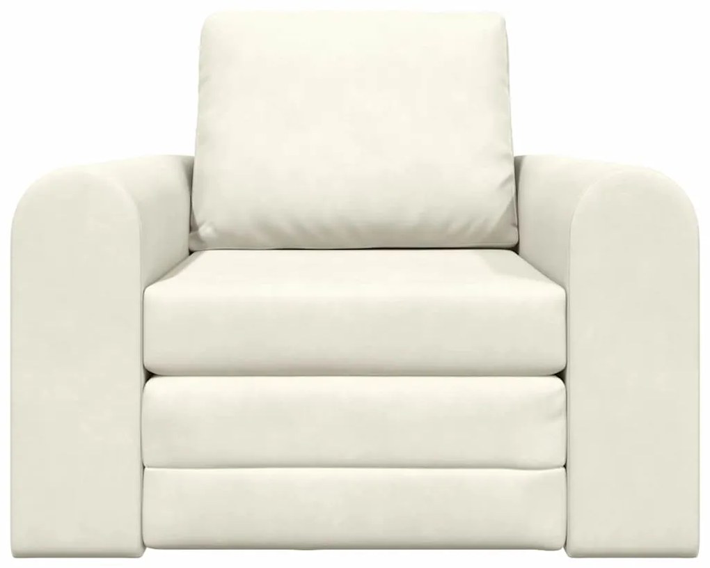 Sofá Cama 2 Em 1 Creme 98x71x83 cm Veludo