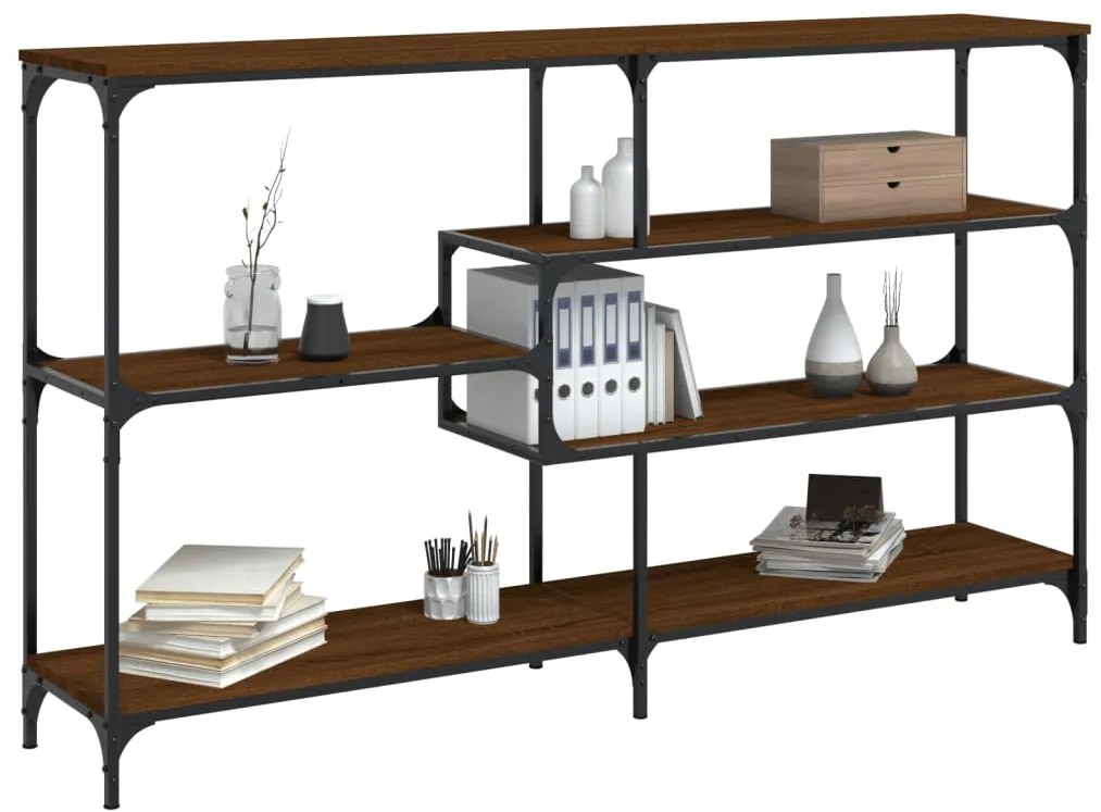 Mesa consola 160x32x95 cm derivados madeira carvalho castanho