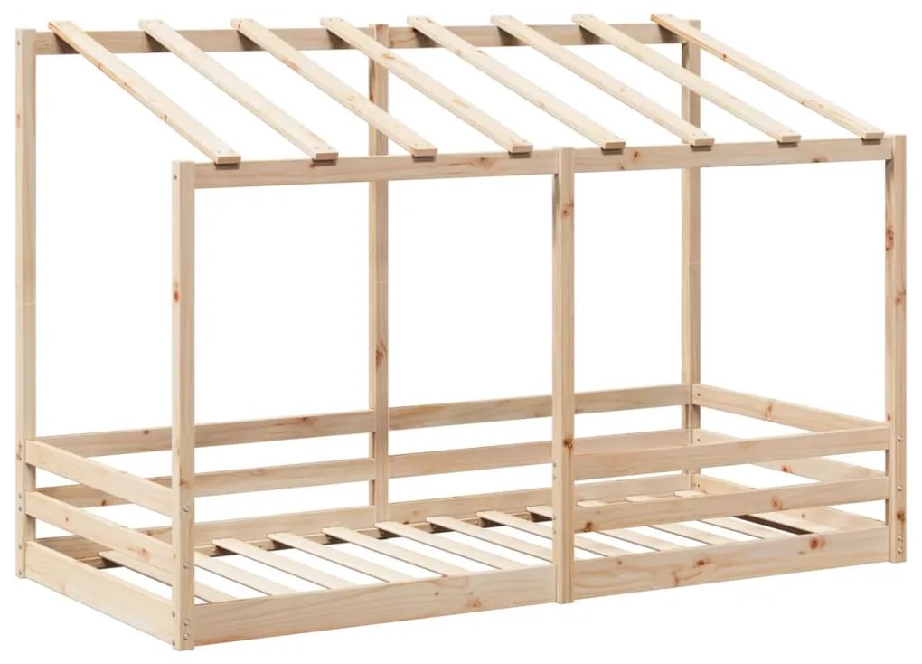 Cama infantil com telhado 80x200 cm pinho maciço branco