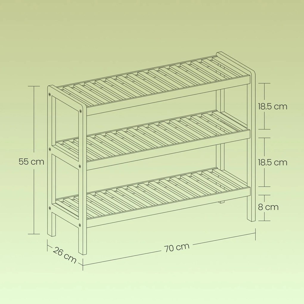 Sapateira em bambu 70 x 55 x 26 cm (L x A x P) branco