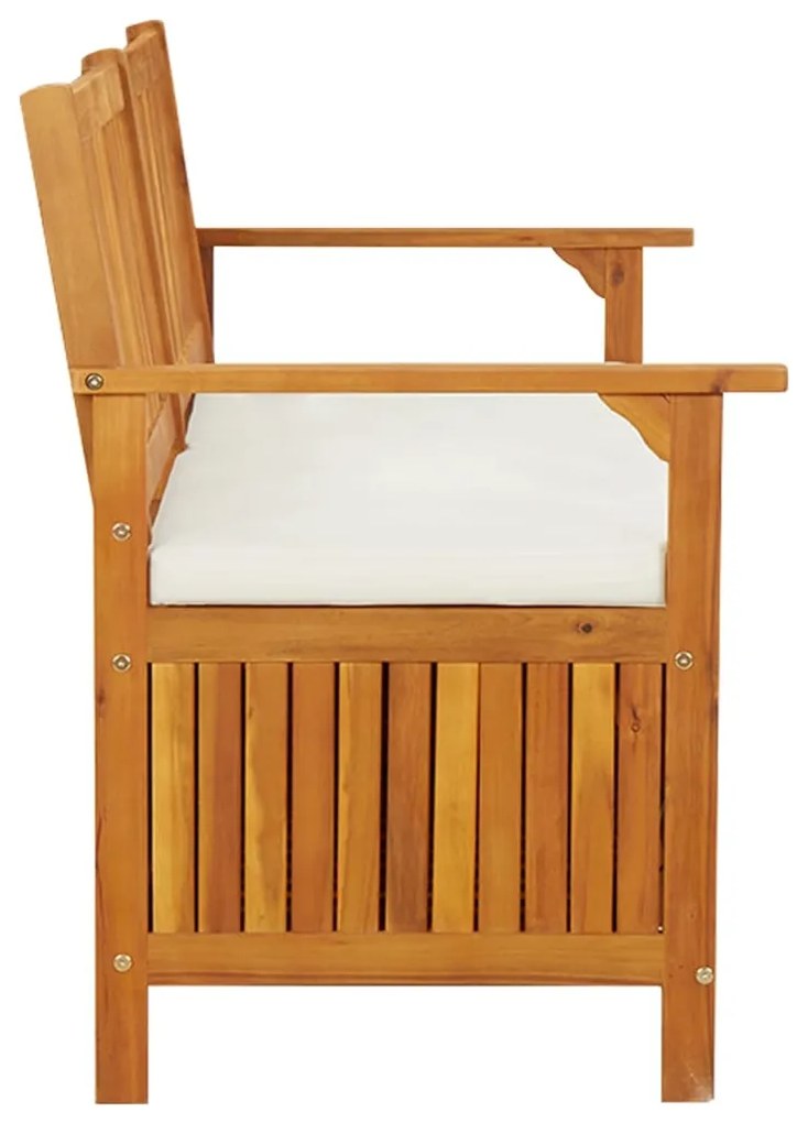 Banco de arrumação c/ almofadão 148 cm madeira de acácia maciça