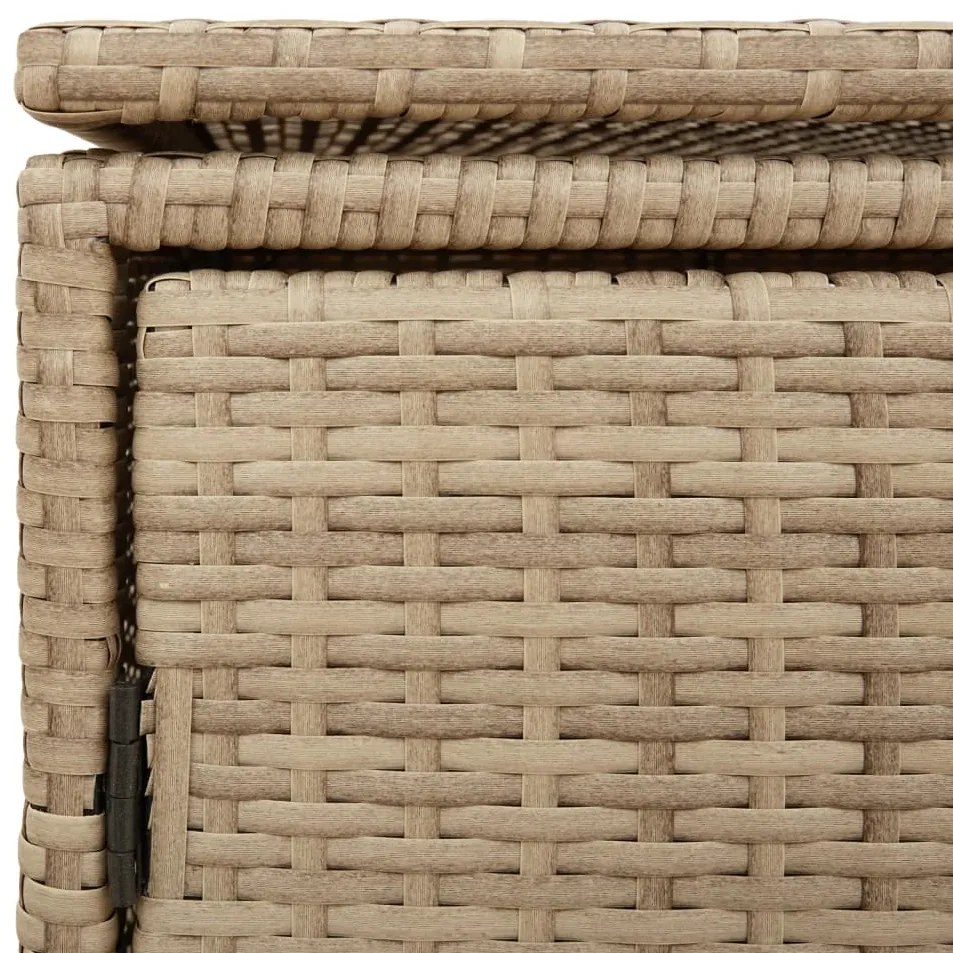 Armário de arrumação para jardim 110x55x60,5 cm vime PE bege