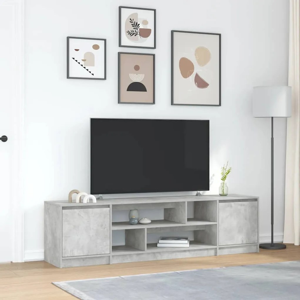vidaXL Móvel de TV 188,5x41x50 cm derivados madeira cinzento cimento
