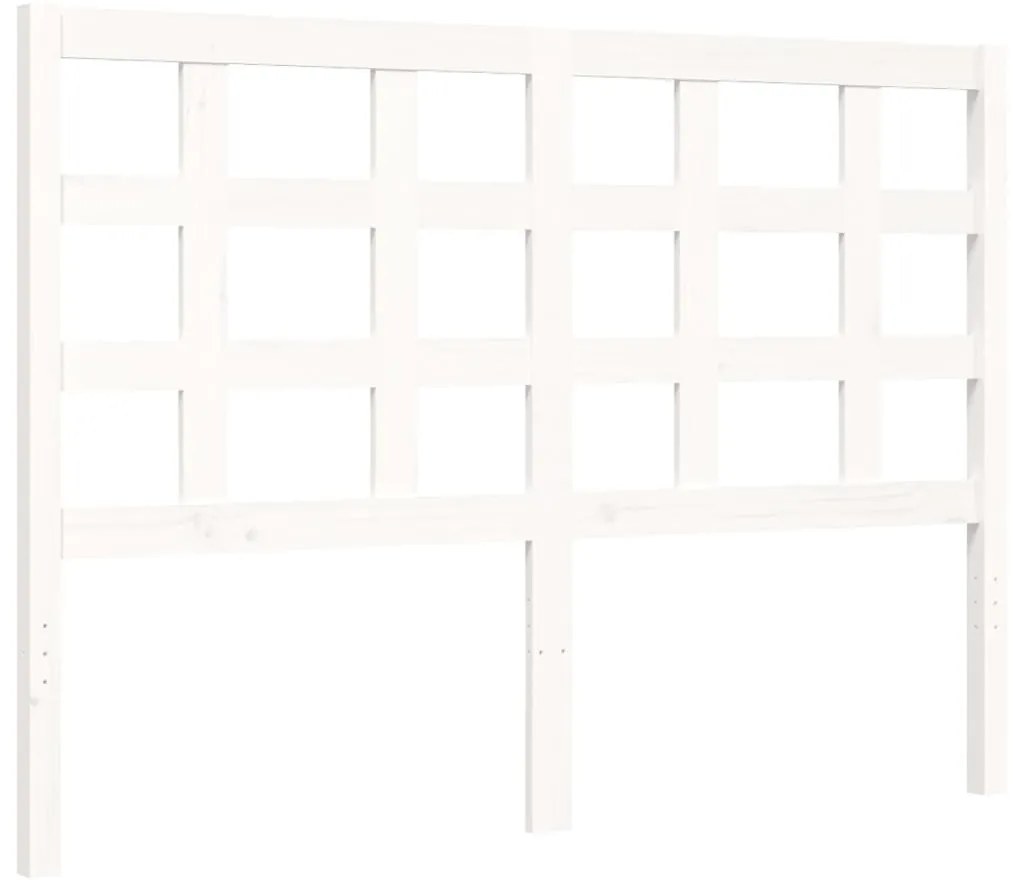 Cama sem colchão 140x190 cm madeira de pinho maciça branco