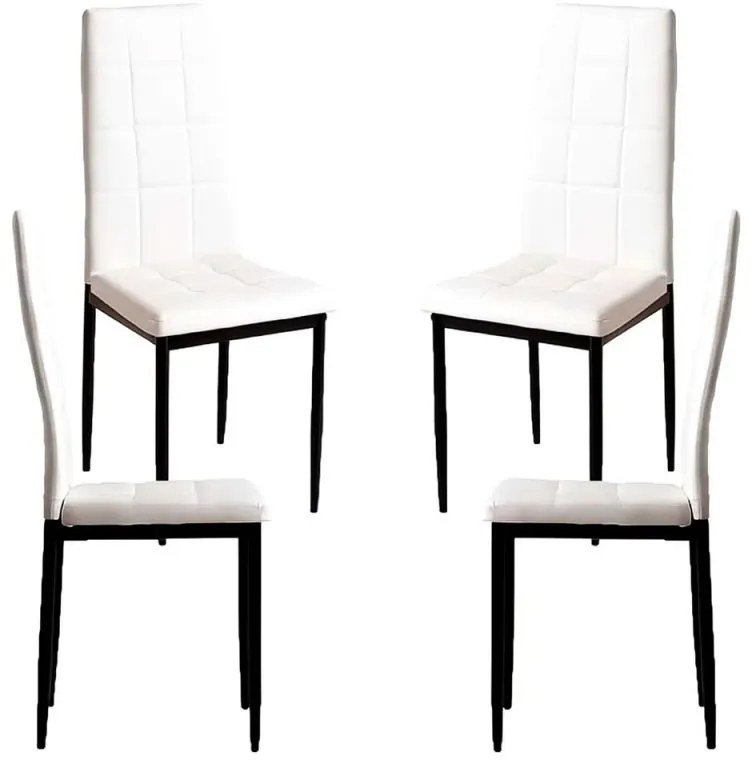 Pack 4 Cadeiras Lan Couro Sintético - Branco