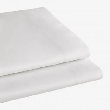 Lençol De Cima Em Cetim De 300 Fios Sampras Branco & Cama 135/140cm (210 X 280 Cm) - Sklum