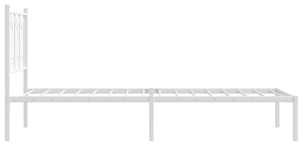 Estrutura de cama com cabeceira 80x200 cm metal branco