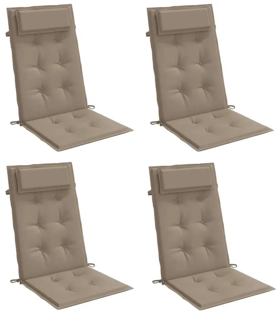 Almofadões cadeira encosto alto 4pcs oxford cinza-acastanhado