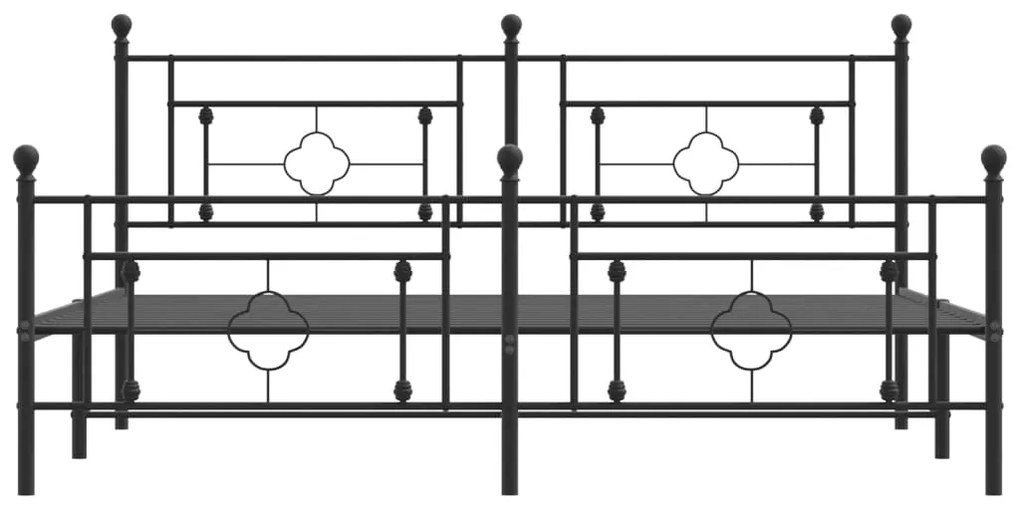 Estrutura de cama sem colchão com pés 180x200 cm preto