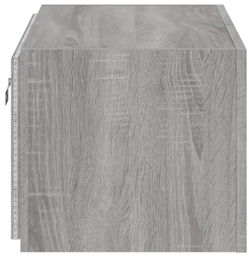 Móvel de parede p/ TV c/ luzes LED 60x35x31 cm cinzento sonoma
