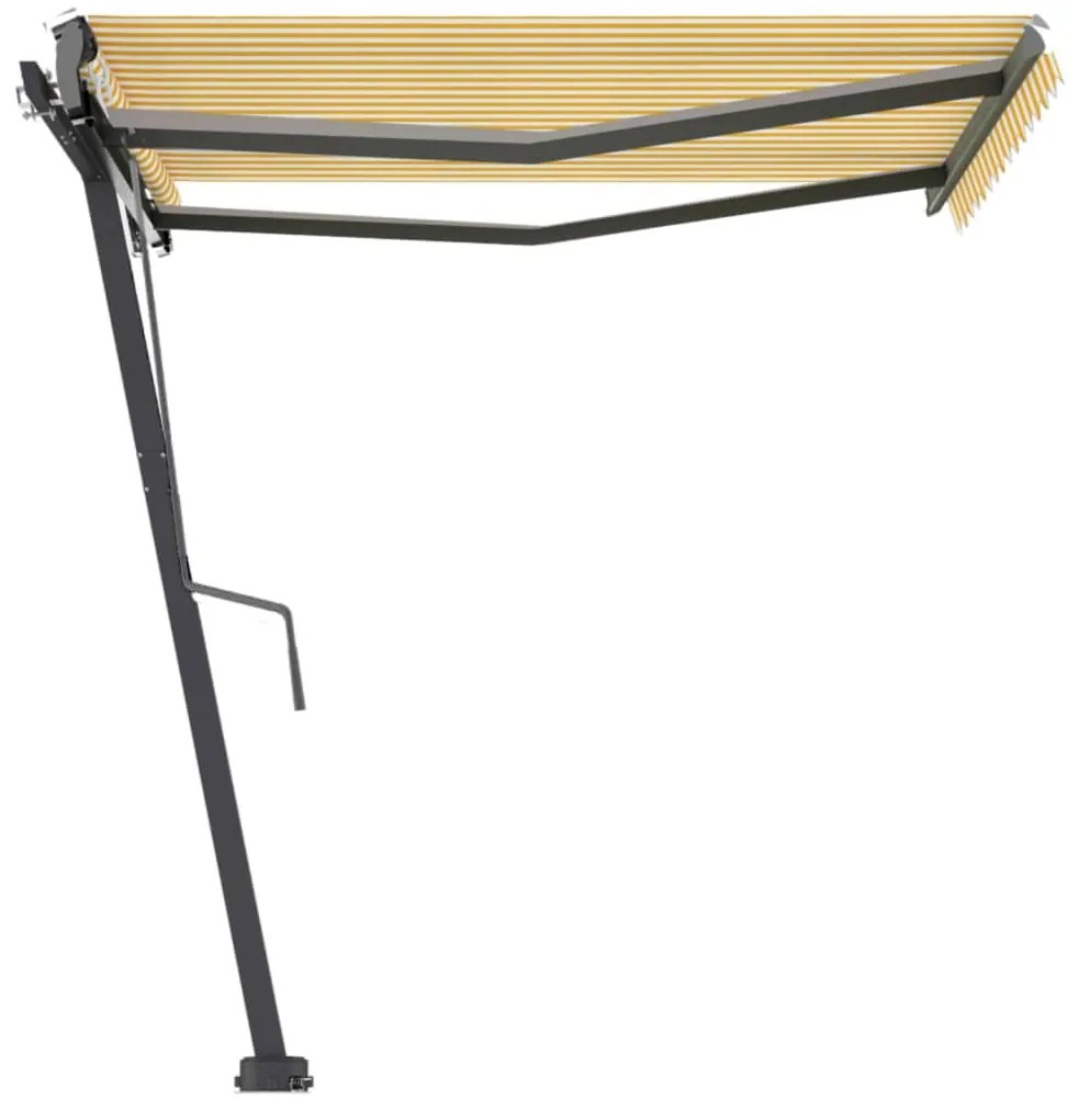 Toldo automático independente 300x250 cm amarelo e branco