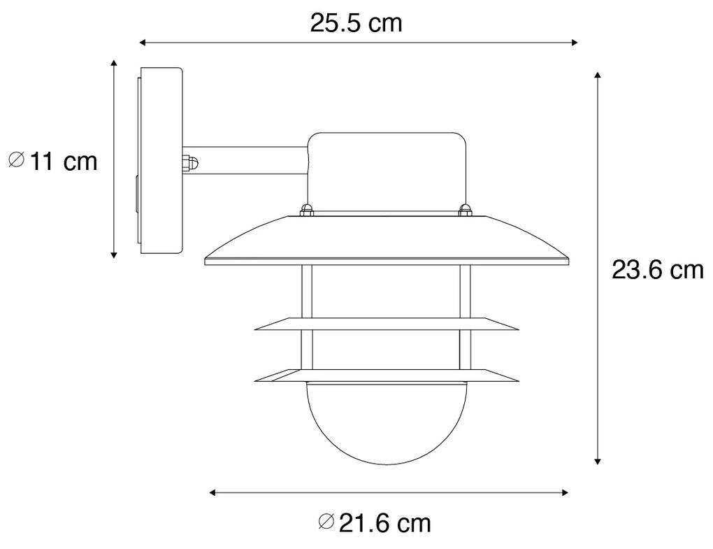 Candeeiro de parede industrial em aço IP44 - Shell Industrial